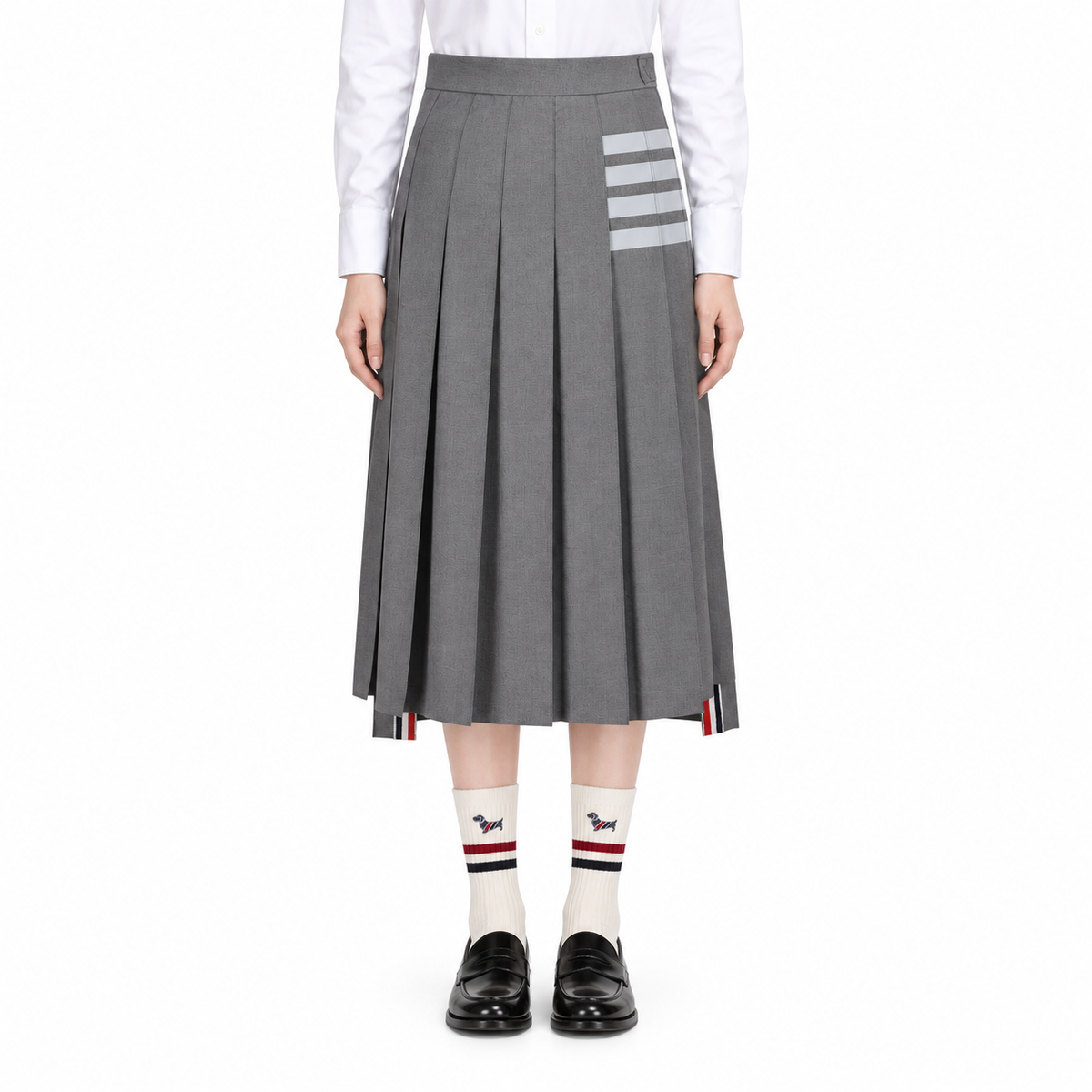 Women's 4-Bar Long Pleated Skirt | Thom Browne