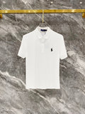 Ralph Lauren Men's Solid Short‑Sleeve Piqué Polo Shirt With Small Black Pony Logo
