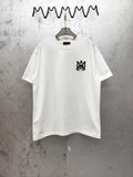 AMIRI Gothic Monogram Chest Graphic Crew Neck Short‑Sleeve T‑Shirt