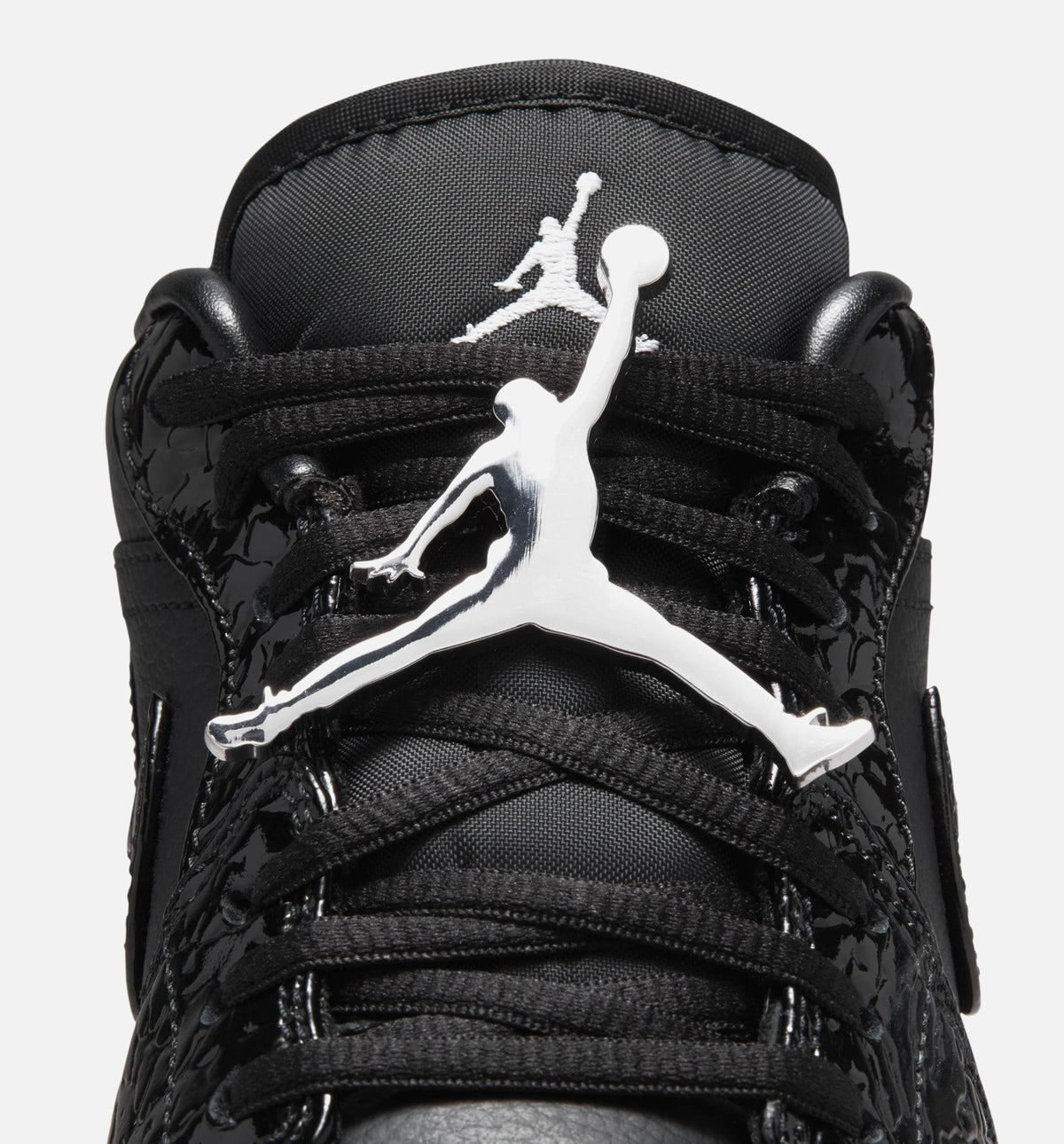 Air Jordan 1 Low 'Patent Elephant' Women's Shoes - Black / White / Metallic Silver