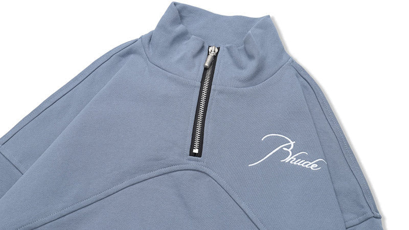 RHUDE embroidered slogan logo sweatshirts