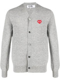 Comme Des Garçons Play logo-patch fine-knit cardigan