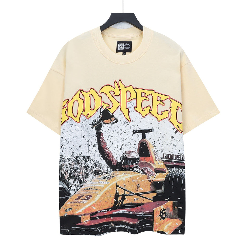 Godspeed F1 Race Champion Vintage Short‑Sleeve Tee (Cream)