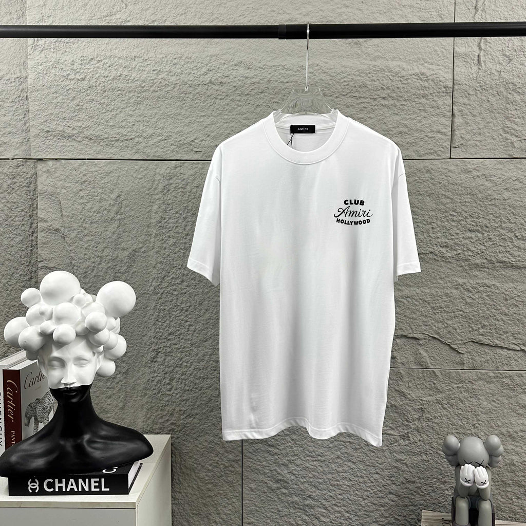 AMIRI Club Hollywood Back‑Print Crew‑Neck Short‑Sleeve T‑Shirt
