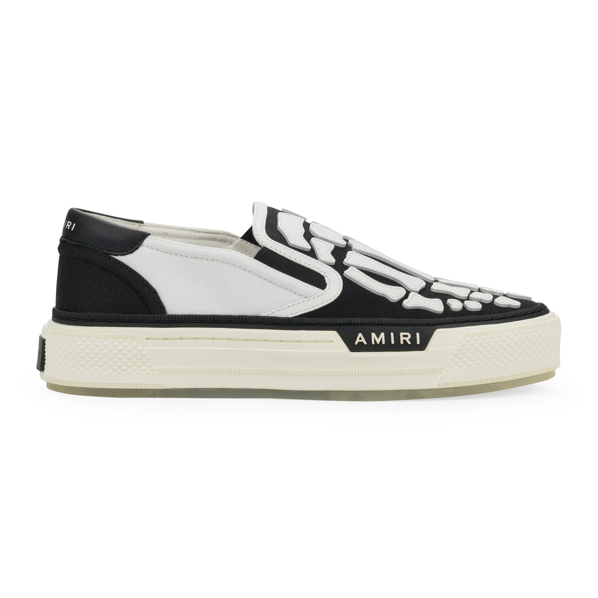 White/Black Skel Top Slip On Sneakers