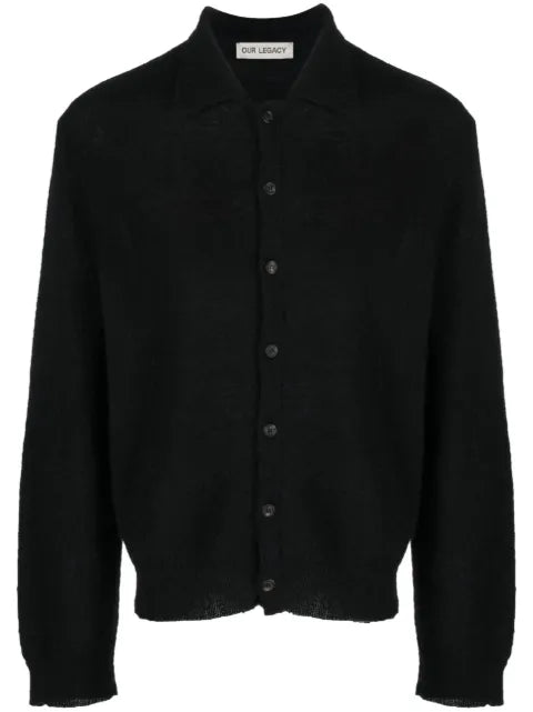 OUR LEGACY Evening Polo fine-knit cardigan