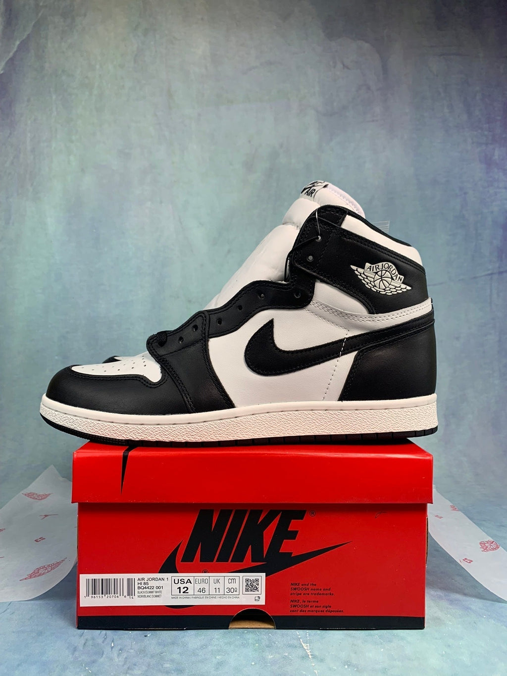 Air Jordan 1 High Black and White Panda 85 Unisex Sneakers BQ4422-001 Style 30