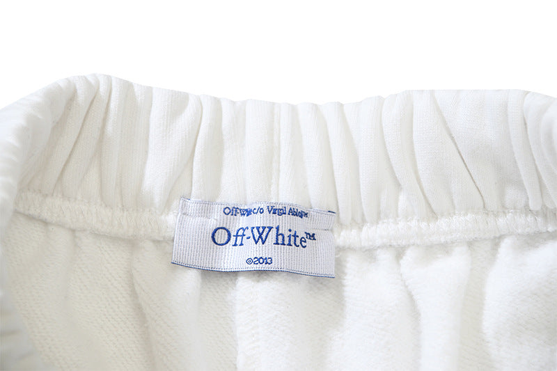 OFF-WHITE "Tape Circle" Deconstructed Logo Cotton Sweatshorts