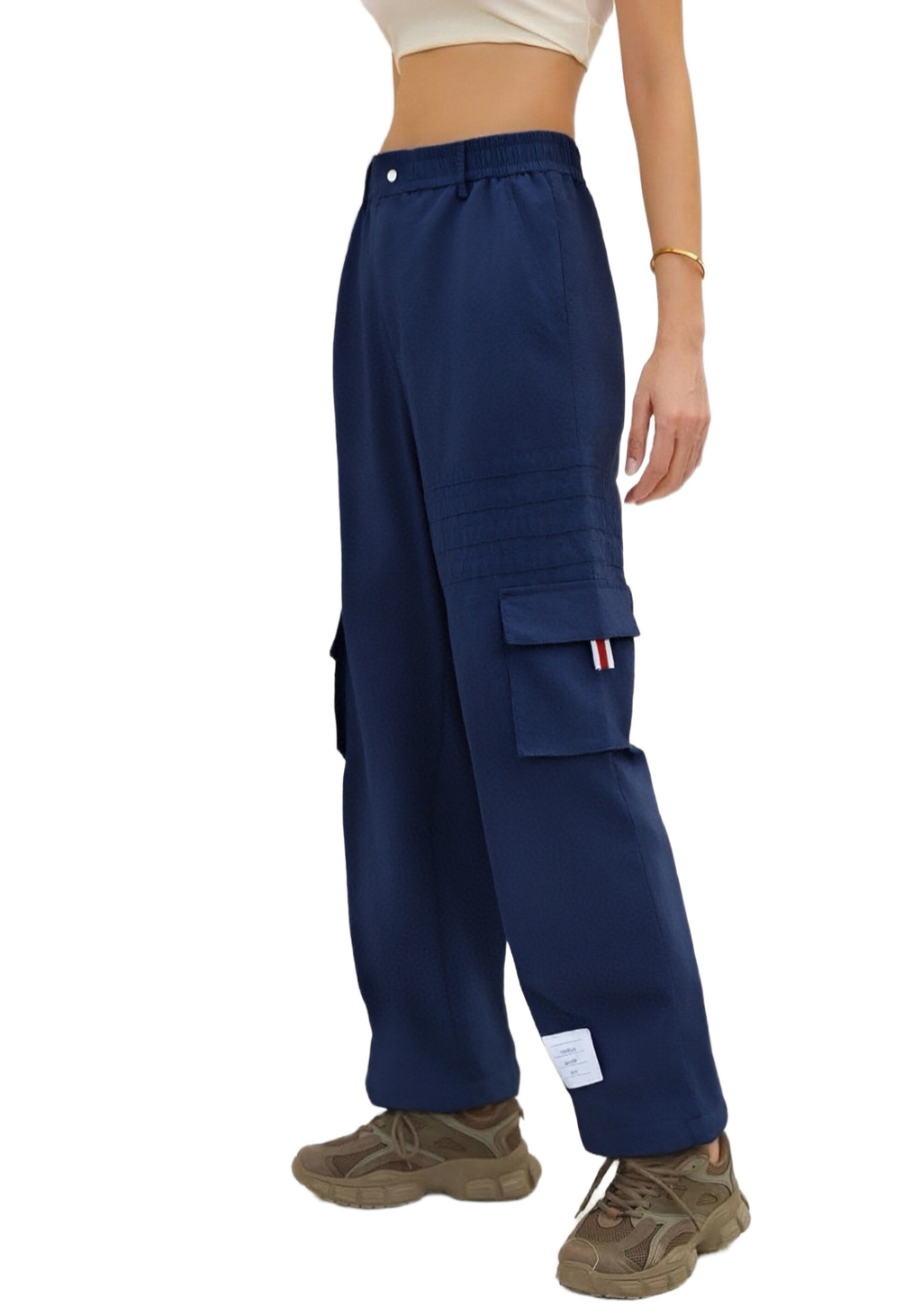 Thom Browne Style Unisex Casual Overalls with Signature Four-Bar Detail