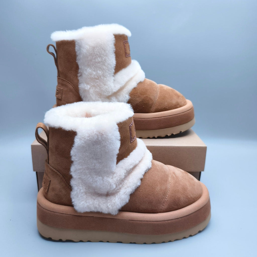 Chestnut Caterpillar Platform Mid-Top Casual Shoes — New Arrival | In Stock
