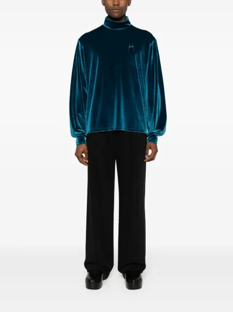 Random Identities high-neck velvet jumper