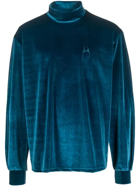 Random Identities high-neck velvet jumper