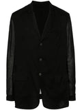 Masnada semi-sheer single-breasted blazer