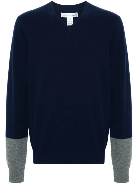Comme Des Garçons Shirt Shirt Forever colour-block V-neck sweater
