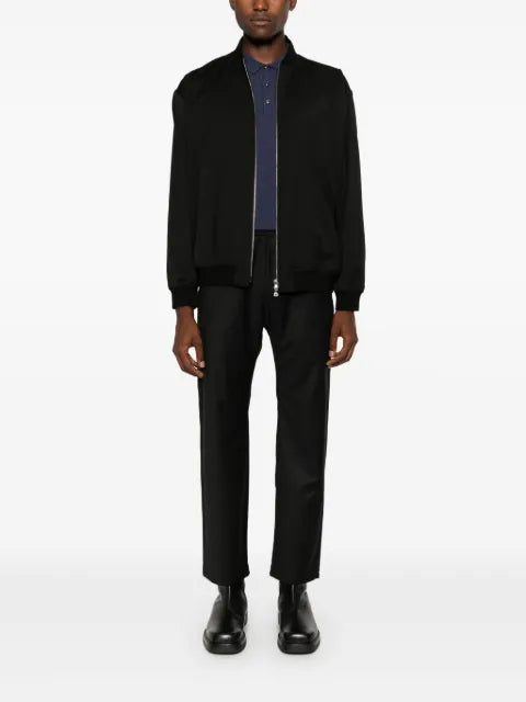 Caruso long-sleeve fine-knit polo shirt