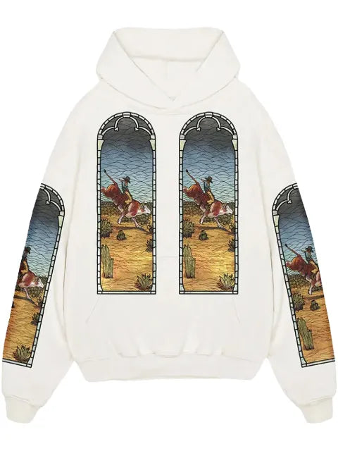 Who Decides War x EST Gee Stained Glass "White" hoodie