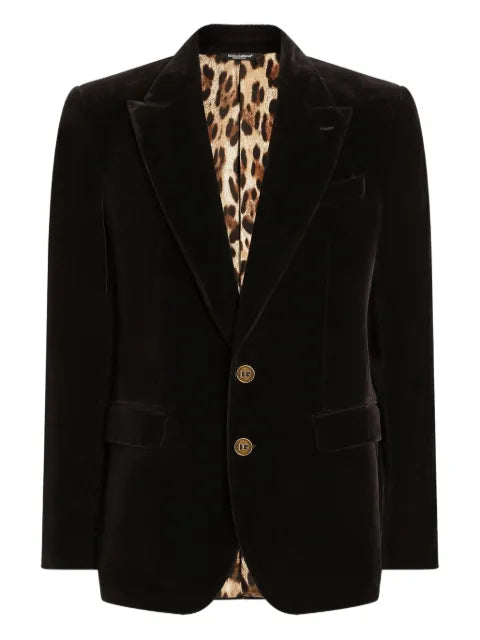 Dolce & Gabbana velvet gold-button blazer