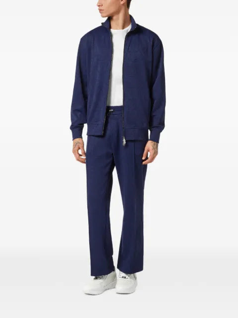 Billionaire jacquard zip-up sweatshirt