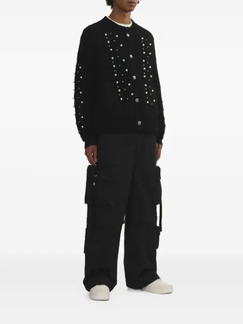 A BATHING APE® embellished Cardigan with cable-knit pattern