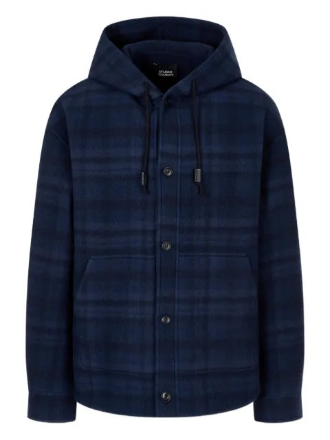 TOMBOY check-pattern hooded jacket
