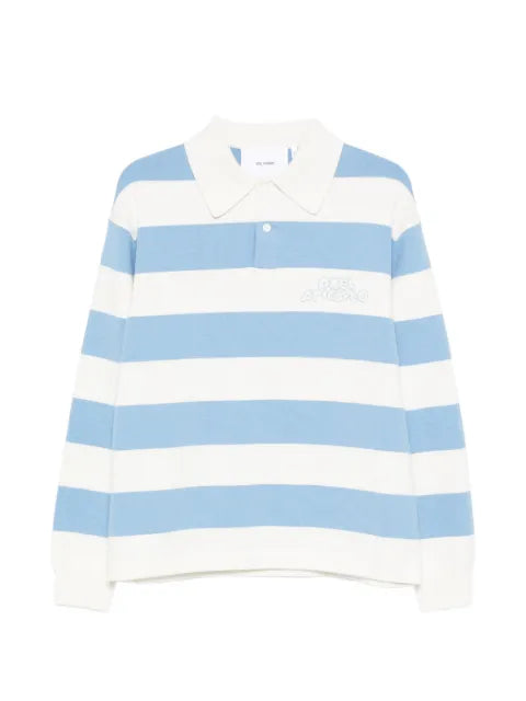 Axel Arigato Rey striped-pattern logo-embroidery polo sweater