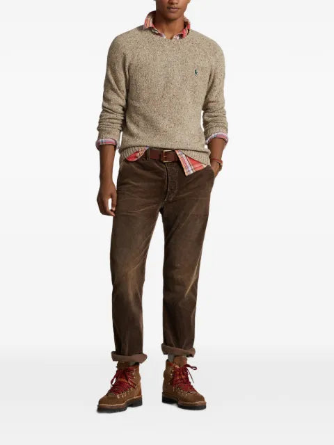 Polo Ralph Lauren logo-embroidered flecked sweater