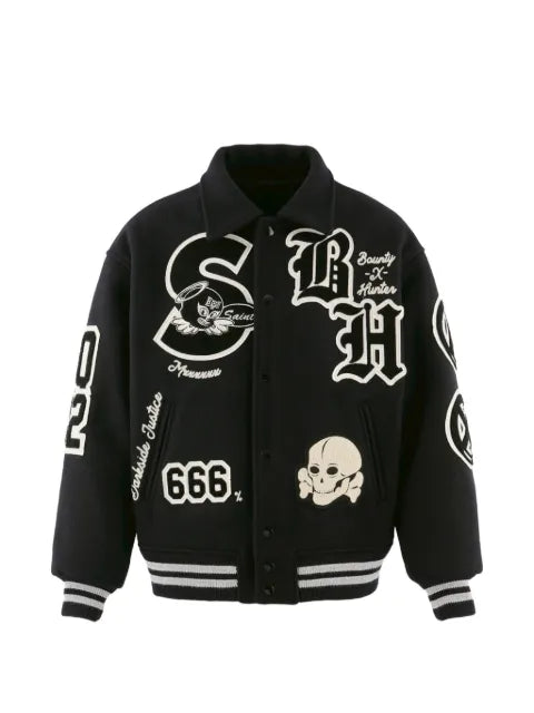 SAINT MXXXXXX x Bounty Hunter appliqué bomber jacket