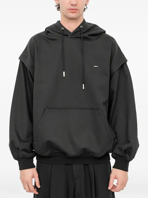 SONGZIO embroidered layered-sleeve hoodie