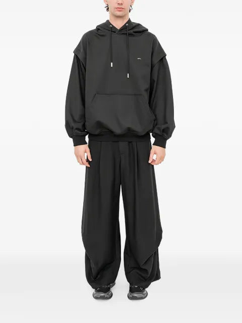 SONGZIO embroidered layered-sleeve hoodie