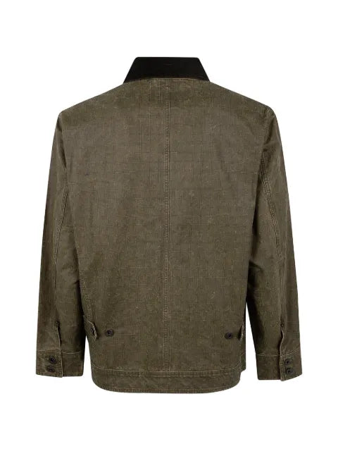 Filson grid-pattern corduroy-collar jacket