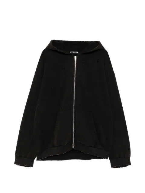 Mastermind World distressed zip-up hoodie