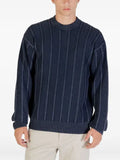 BOSS vertical-stripe textured-knit sweater