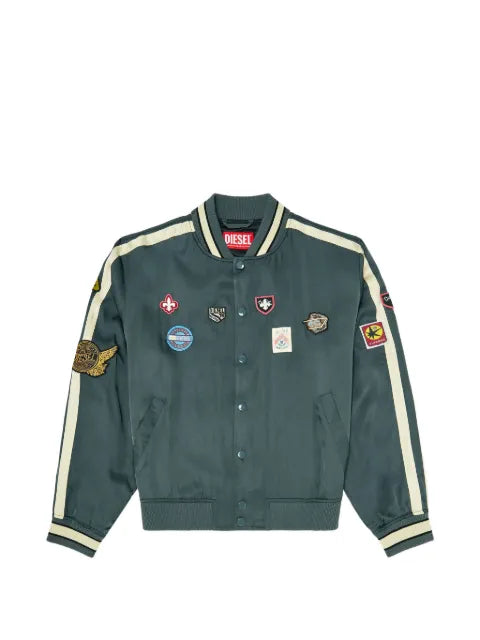 Diesel satin bomber jacket with patches