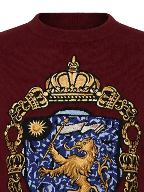 Dolce & Gabbana lion-crest embroidered sweater