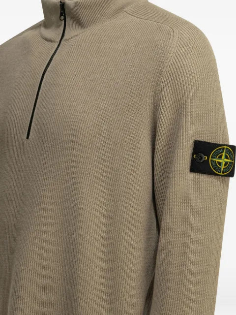 Stone Island ribbed-knit quarter-zip sweatshirt