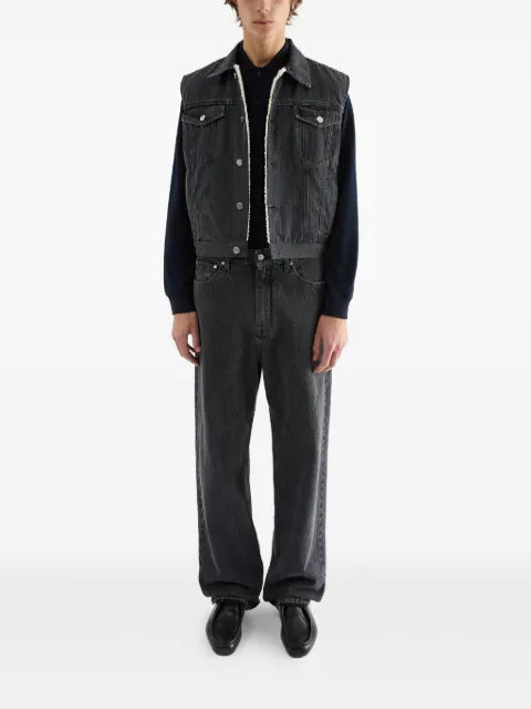 Jil Sander fleece-lined denim gilet