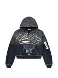 Vale logo-patch zip-up hoodie