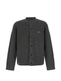 Emporio Armani logo-embroidered ribbed cardigan