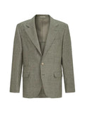 Brunello Cucinelli comfort wool and cashmere Prince of Wales flannel deconstructed blazer