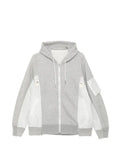 sacai panelled zip-up hoodie