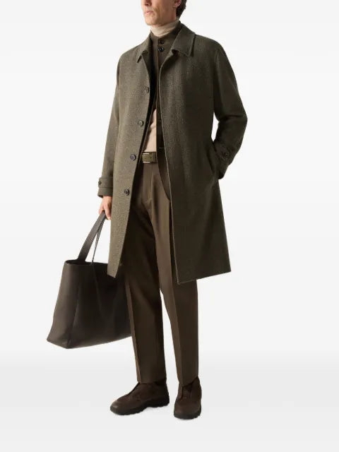 Zegna dark olive green multimélange Oasi cashmere II Conte jacket