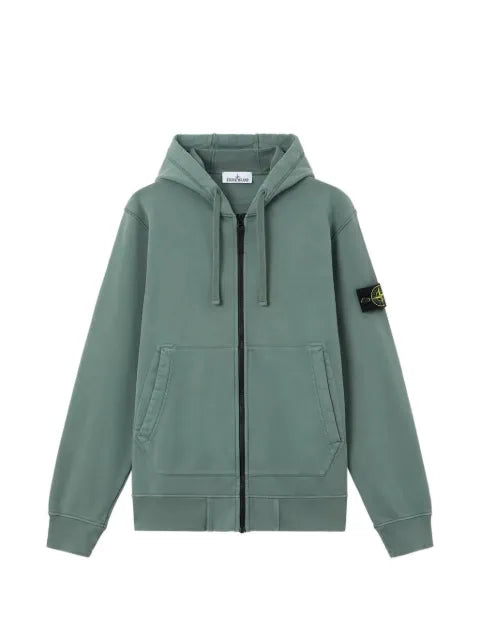 Stone Island 6100061 organic cotton fleece hooded sweatshirt