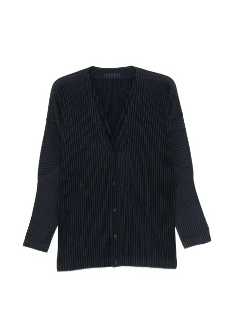Homme Plissé Issey Miyake plissé-effect V-neck sweater