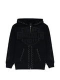 MURD333R.FM Chop333r rhinestone-embellished zip-up hoodie