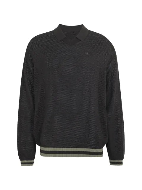 adidas mesh-knit logo-print sweater