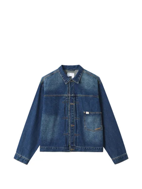 CHOCOOLATE faded-effect patch-pocket denim jacket