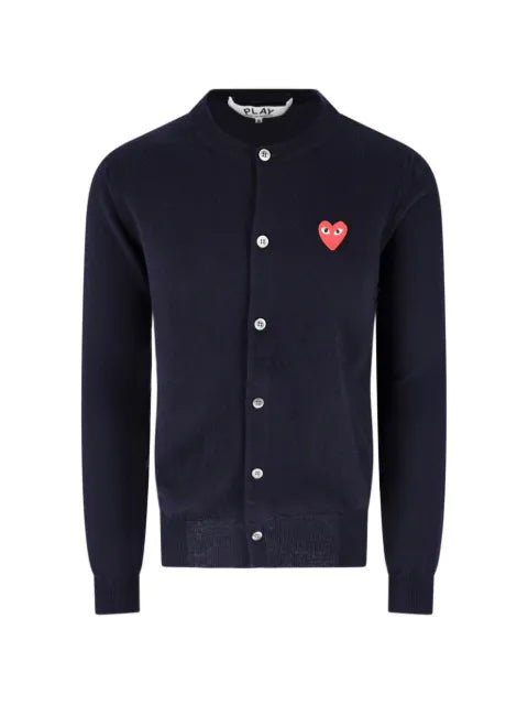 Comme Des Garçons Play Heart patch wool cardigan