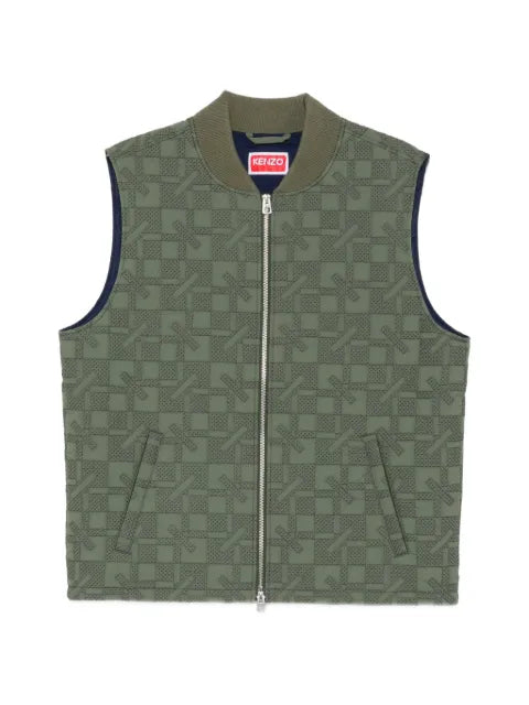 Kenzo geometric-quilted zip-up gilet