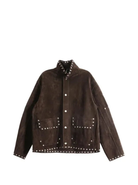 BODE stud-embellished suede jacket