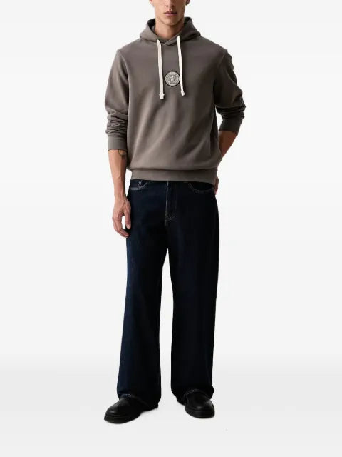 Armani Exchange logo-patch drawstring hoodie